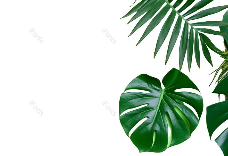叶子图片,自然元素,绿色背景PNG,植物免抠素材